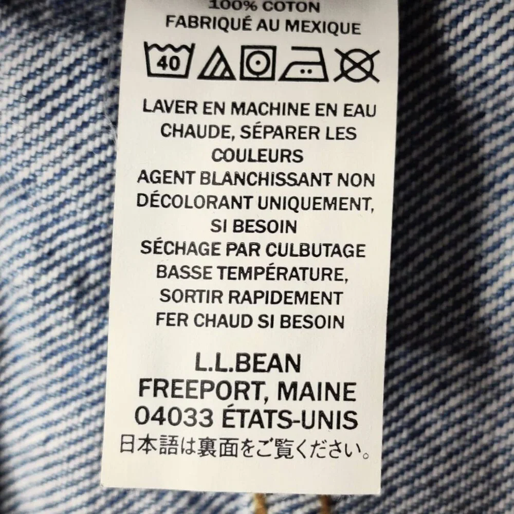 LLBean 100% Cotton Classic Relaxed Fit Straight Jeans Size 40x32 Blue Denim - Picture 10 of 12